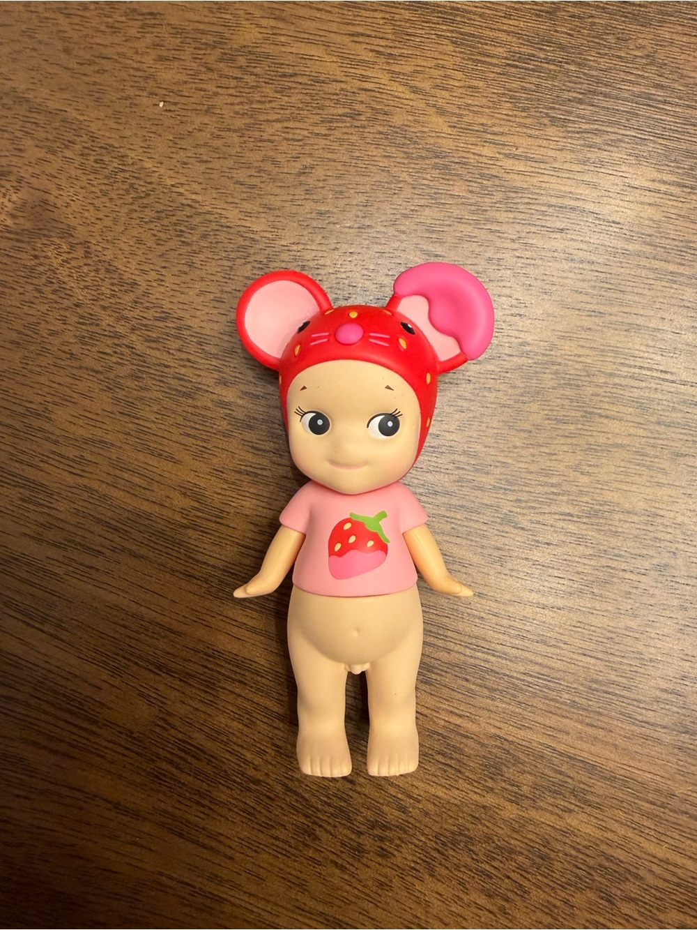 Strawberry Mouse Baby Doll Figure - Pink & Red